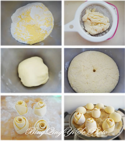 玫瑰花玉米面饅頭的做法圖文步驟