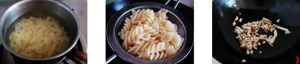 蘑菇蝦仁炒意面的做法圖文步驟