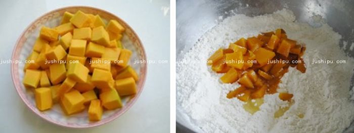 南瓜饅頭卷的做法 www.sk010.cn