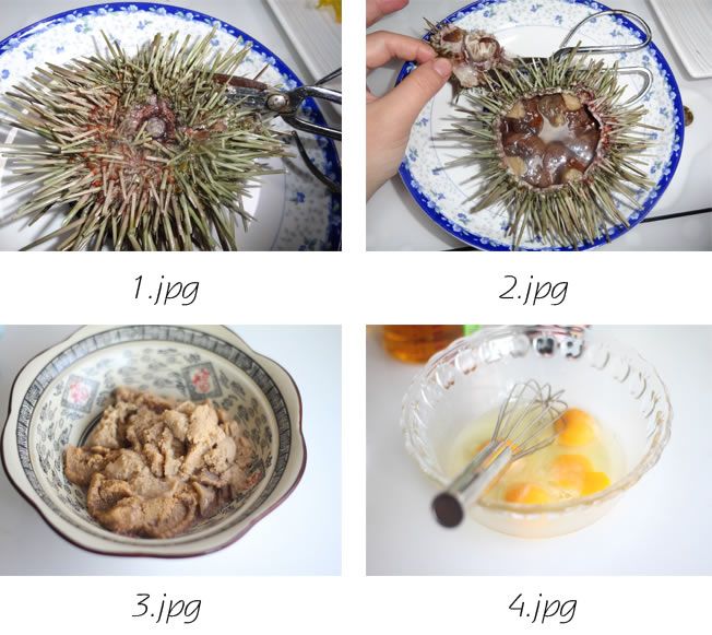 海膽燉蛋的做法 www.sk010.cn