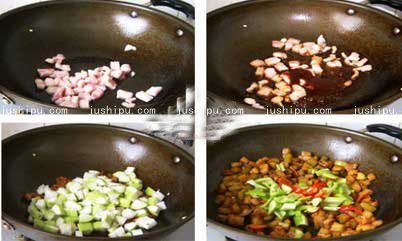 瓠瓜炒肉的做法 www.sk010.cn