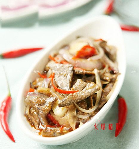 火爆豬肝的做法 www.sk010.cn