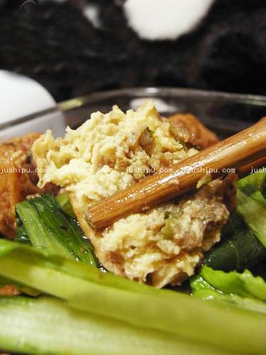 蝦醬小白菜燉豆泡釀肉的做法 www.sk010.cn