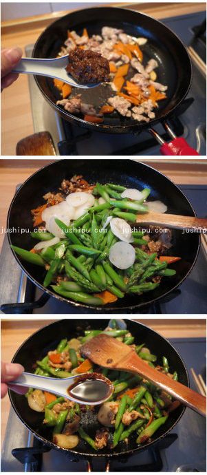 醬爆肉片蘆筍的做法 www.sk010.cn