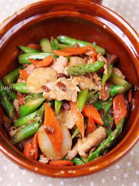 下飯家常菜 醬爆肉片蘆筍的做法 下飯家常菜 醬爆肉片蘆筍的做法