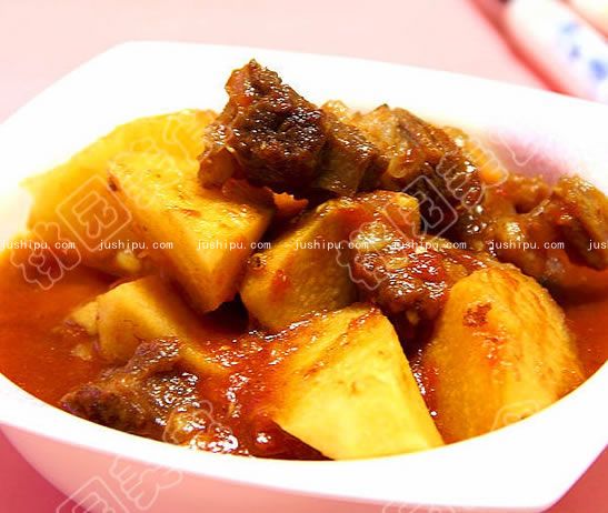 茄汁山藥燒牛脊的做法 www.sk010.cn
